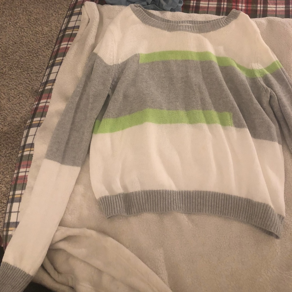 Color Block Knit Sweater- Slightly Cropped